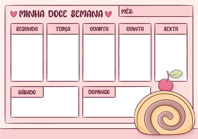 PLANNER SEMANAL CEREJINHA